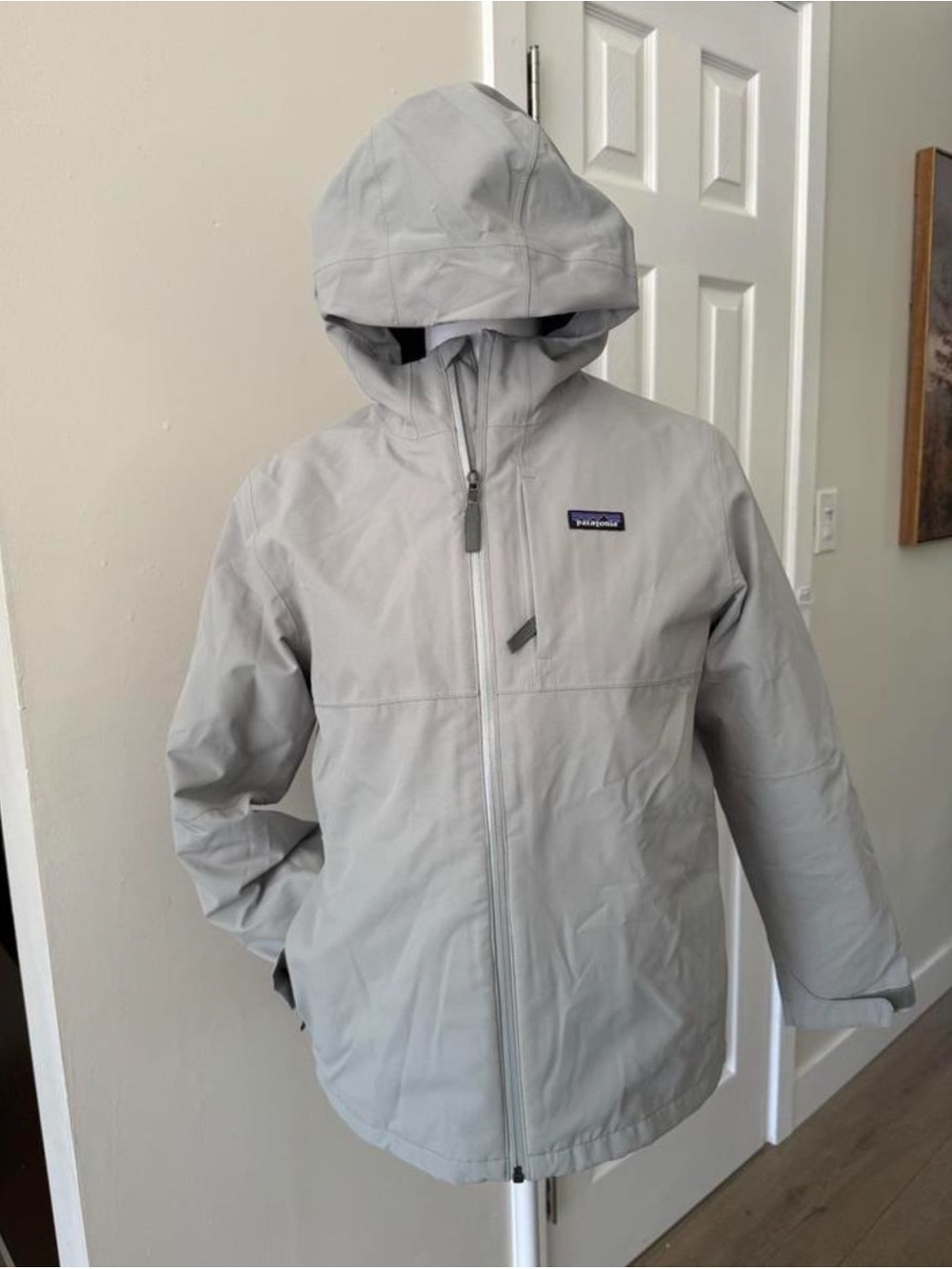 Patagonia Kids' Light Green pistacho Hooded Rain Jacket
